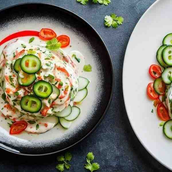 Минтай в сметане с маринованными огурцами